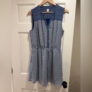 GAP Navy and White Geometric Midi Dress